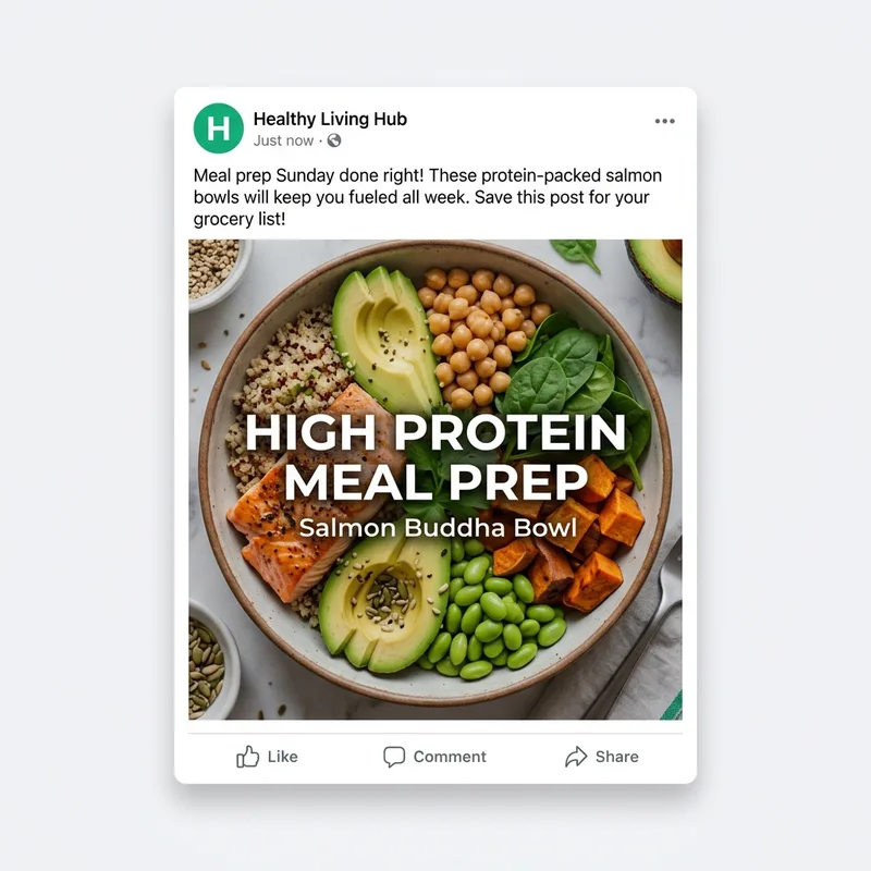 AI generated Facebook post - Salmon Bowl