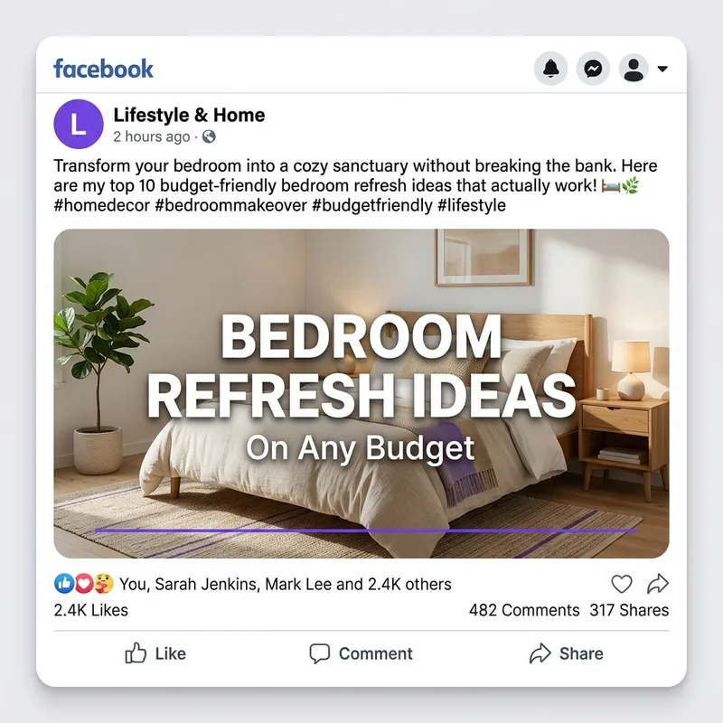 AI generated Facebook post - Bedroom Ideas