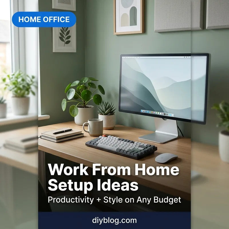 AI generated Pinterest pin - Work From Home Setup